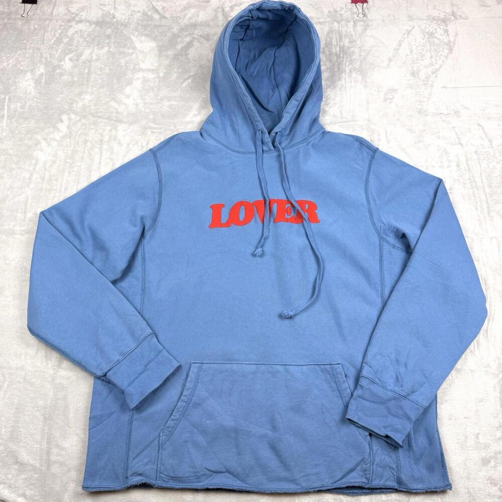 Bianca Chandon LOVER Hoodie Light Blue Men’s XL Made in Canada 100% Cotton Y2K